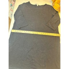Zenana Premium T-Shirt Dress Women Large Black Good 3/4 Sleeve Cotton CS-4563P