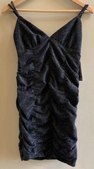 Wild Fable Women&rsquo;s Black Metallic Sleeveless Ruched Bodycon Dress, Small Black