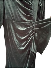 SHEIN Clasi Women Long Sleeve Elegant Mid-Calf Length Cross Wrap Velvet Dress