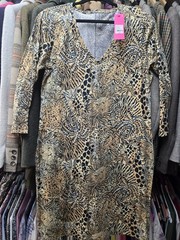 Lilly Pulitzer Large V Neck Pullover Casual Tee Dress 3/4 Sleeves Wil Animals!