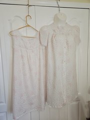 Vtg 90s Sears Nightgown Robe Set Pastel Floral Coquette Cottage 2 Piece Sz Large