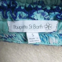 Poupette St Barth Soledad Mini Dress S Blue Floral Ruffle Off Shoulder CrissCros