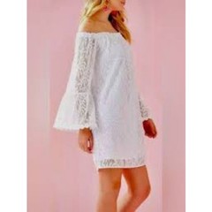 Lilly Pulitzer Nevie White Lace Off Shoulder Bridal Honeymoon Dress XS