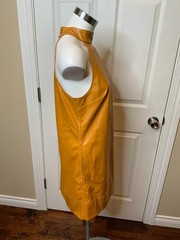 STAUD Honey Brown Sicily Vegan Leather Mini Dress $295, Size 6