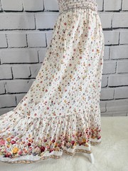 NWT Max Studio London XS Floral Smocked Maxi Dress Cotton Boho Cottagecore