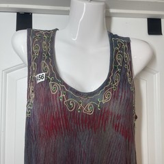 India Boutique Boho Y2K Maxi Dress OS Embroidered Tie Dye Hippie Festival