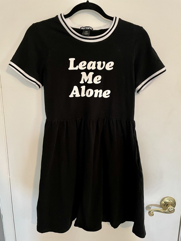 Hot Topic Leave Me Alone 4 Ever Emo Ringer Dress With Pockets Size XS