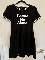 Hot Topic Leave Me Alone 4 Ever Emo Ringer Dress With Pockets Size XS