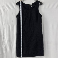 Hatley Size 6 Black Shift Dress Sleeveless Zip Mini Textured Cotton Charm