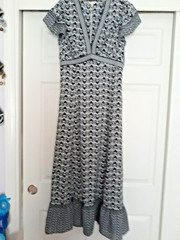 Stunning MAX STUDIO Black & White Print Maxi Dress w Single Flounce Hem S