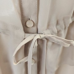 Sheer Button-Down Dress With Drawstring Waist & Ruffle Hem Size 6 Kensie NWT