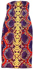 Akira Hearbreak Hotel Snake Print Sleeveless Tube Bodycon Dress, Small