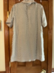 J Crew Polka Dot Linen Shirt Dress Size S Beige Black Preppy Parisian Classic