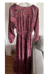 Boemo Anthropologie Long Sleeve Paisley Maxi Dress Size M