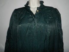 CALVIN KLEIN Womens Green Button Cuff Balloon Sleeve Midi Shirt Dress 14 no belt
