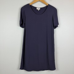 Aritzia Wilfred Free Dress Womens XS Purple Crepe Scoop Neck Casual Lightweight
