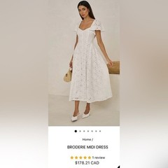 NWT Size MP – Extro&Vert Ada Flutter-Sleeve Broderie Midi Dress