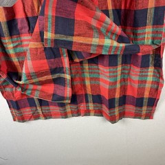 Vintage Lady Dorby Linen Dress Women 20WP Plaid Midi Shawl Collar Cottage NEW