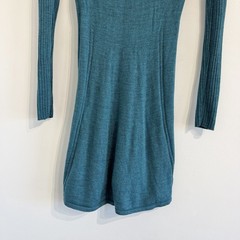 Krimson Klover Merino wool dress long sleeve v-neck knit teal S