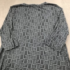 Fresh Produce Printed Dress Womens Large Blue 3/4 Sleeve V Neck USA Made Beach
