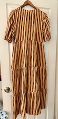 Stela 9 Maxi Dress hand loomed fabric Guatemala Size M pockets