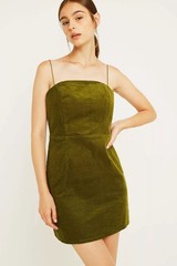 Urban Outfitters Green Corduroy Colette Mini Dress