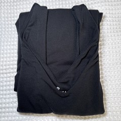 Athleta Womens Black Sleeveless V-Neck Fit And Flare Dress Modal Comfort Sz L