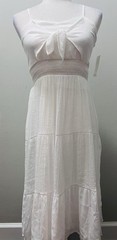 Amy Byer Sz 8 White Lightweight Lined Flowy Dress Adjustable Spaghetti Straps