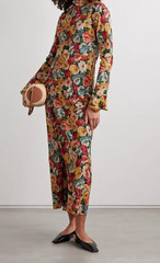 Doen musetta floral-print silk crepe de chine midi dress