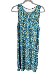Nuu Muu Blue & Green Geometric Ruu-Muu Back Pocket Tennis Dress Size Large
