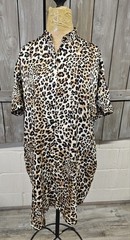 Ellison Button Up Leopard Print Oversized Dress Size Small