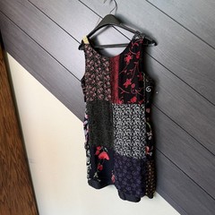 Sacred Threads Women&rsquo;s Patchwork Button Front Sleeveless Tunic Boho S/M