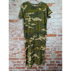NWT J.Crew Dress Womens S Green Camouflage Camo T-Shirt Midi Cotton