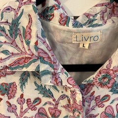 Livro Floral Button-Up collared Shirt dress
