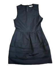 Madewell 1937 Black Ponte Knit Fit & Flare Sleeveless Dress Women&rsquo;s Size M