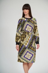 NWT Daniella Faye Modest Ariana Dress Long Sleeve Midi Pullover Size 3 XL