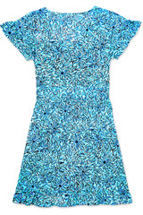 PEP Women&rsquo;s Sundress Printed Floral Mini Ruffle Dress – XL – Tropical Blue