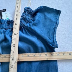 Style Envy Tencel Chambray Dress L Off Shoulder Blue Boho Casual Summer Mini New
