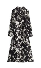 Zara PRINT SHIRT DRESS ~ Size M ~ ECRU / BLACK | 8691/220