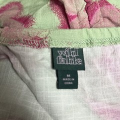 Wild Fable Womens Sleeveless Cut Out Ruched Front Bodycon Dress Green Pink M NEW
