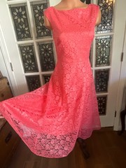 BETSEY JOHNSON Sleeveless Pink Lace Fit & Flare Summer Dress Size 4