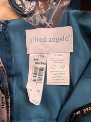 Alfred Angelo Formal Dress, Size 16, Teal, Wide Strap And Zipper Back, Long