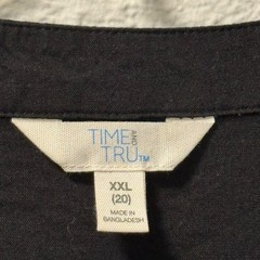 Time & Tru Womens Black V-Neck Dress Sz XXL 100% Rayon women dress