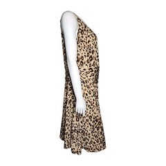 JESSICA LONDON Brown Tan Animal Print Pullover Sleeveless Dress Womens Size 16
