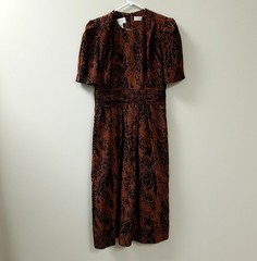 VTG Casual Corner Leopard Pattern Short Sleeve Career Midi Dress Women&rsquo;s Size 8