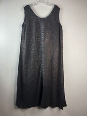 NWT MARISOL Womens Small Long Tank Dress Rayon Floral Print Dark Brown A-line