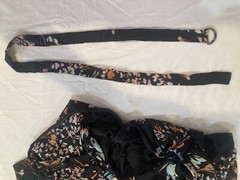 Tinsel Womens Short Dress PM Black Floral Sheer Lined Style MYPD017801 NWT