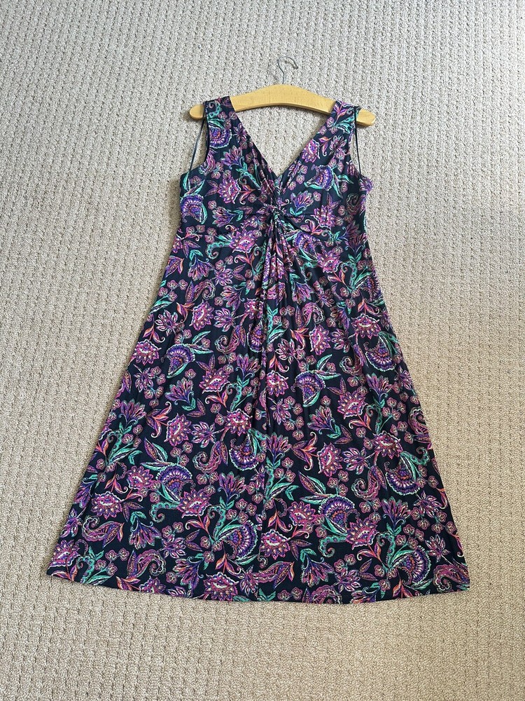 East Paisley Print Front Knot Dress Uk 14