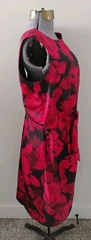 Newbury Street eShakti Sheath Dress Sz 8 Red Black Floral Sleeveless Elegant