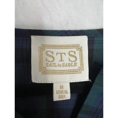 Sail to Sable STS Blue Green Blackwatch Plaid Maxi Dress Womens Sz Medium Tiered